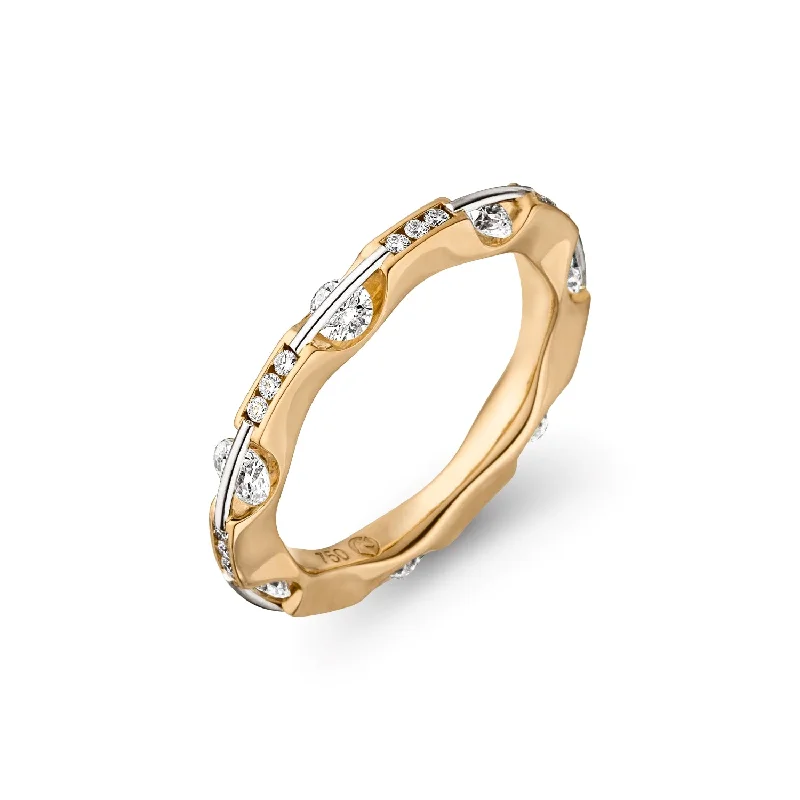 Engagement rings with hidden aquamarine stone accents -Liberté Diamond Eternity Ring