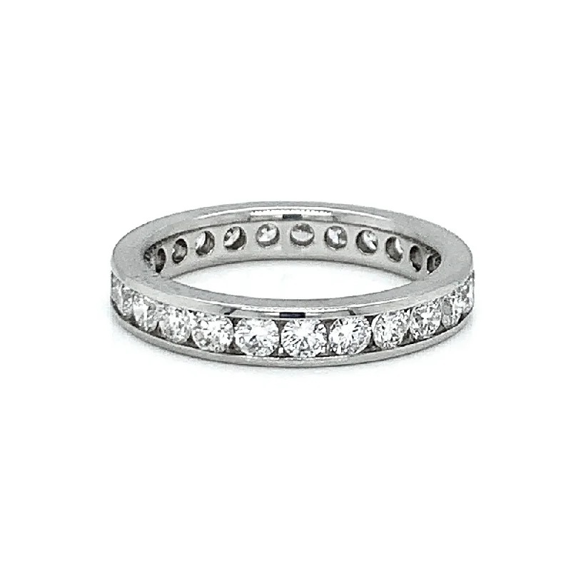 Engagement rings with rose-cut peridot for charm -Platinum and Diamond Eternity Ring - "Eternal Romance"