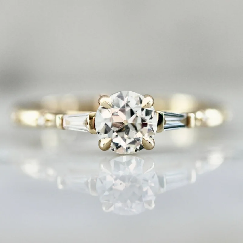 Engagement rings with rose-cut peridot for charm -Snow Angel Old European Cut Diamond Ring