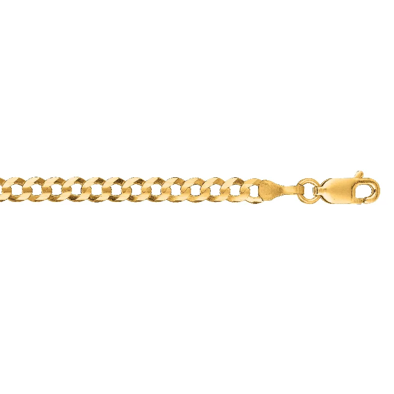 Best necklaces and pendants with layered designs for a chic, stacked look-10K Gold 3.2mm Comfort Curb Chain