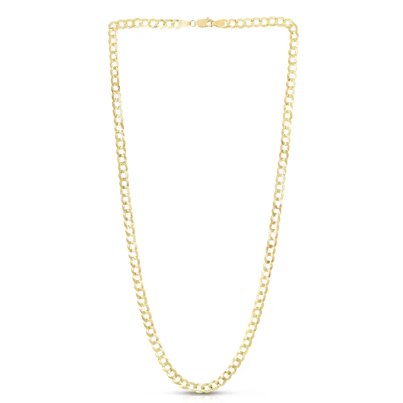 Layered necklaces and pendants for a trendy and fashionable stacked look-10K Gold 5.3mm Lite Comfort Curb Chain