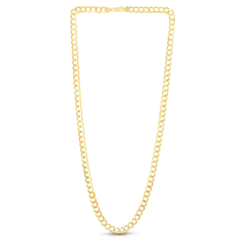 Simple necklaces and pendants with bar pendants for a sleek modern design-10K Gold 6.2mm Lite Comfort Curb Chain