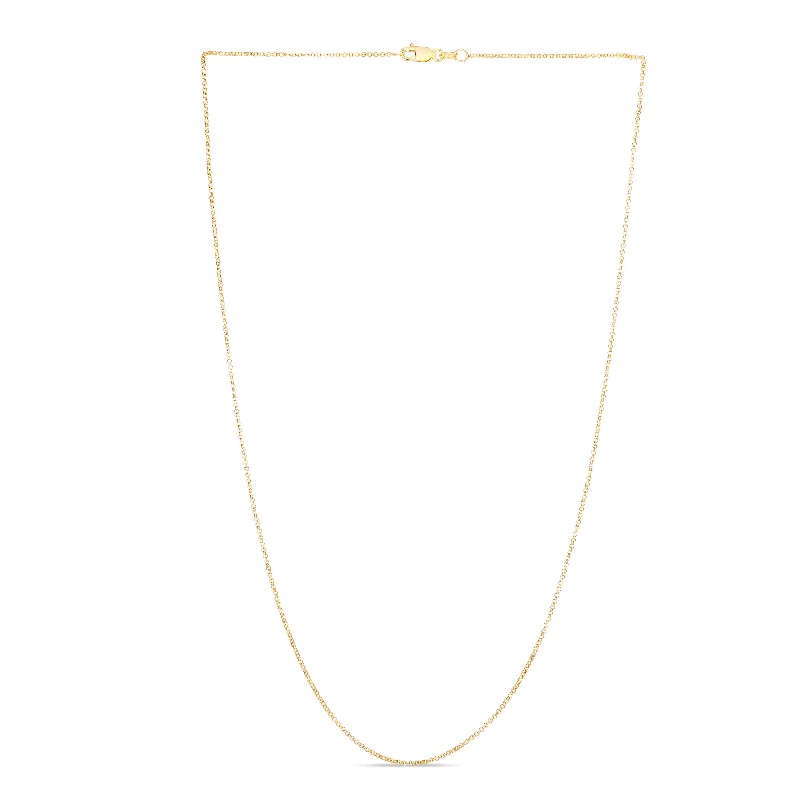 14K Gold 1.1mm Diamond Cut Rolo Chain