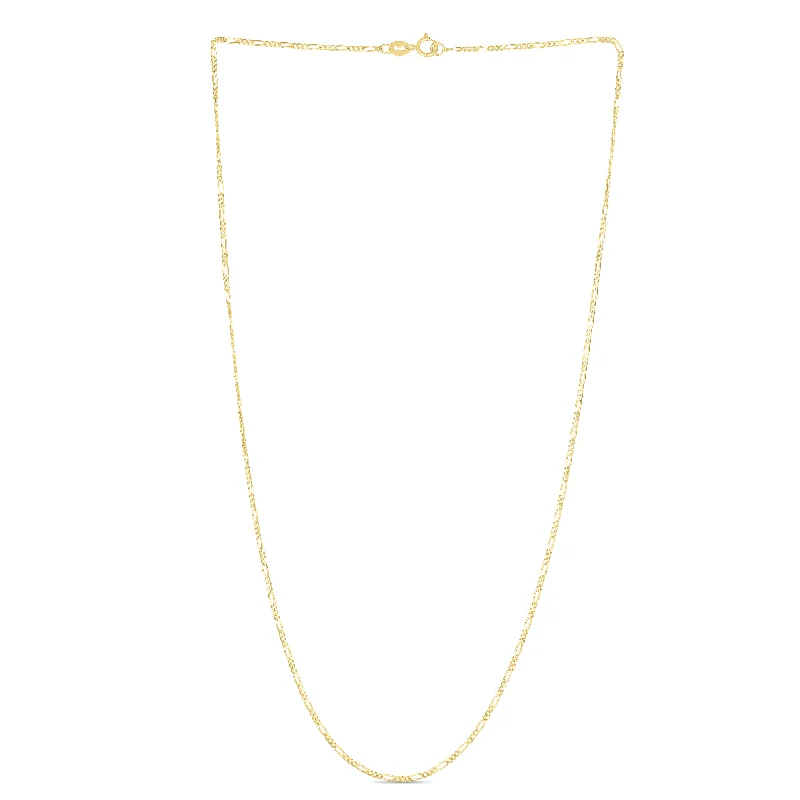 Best necklaces and pendants with cubic zirconia for a budget-friendly dazzling effect-14K Gold 1.3mm Figaro Chain