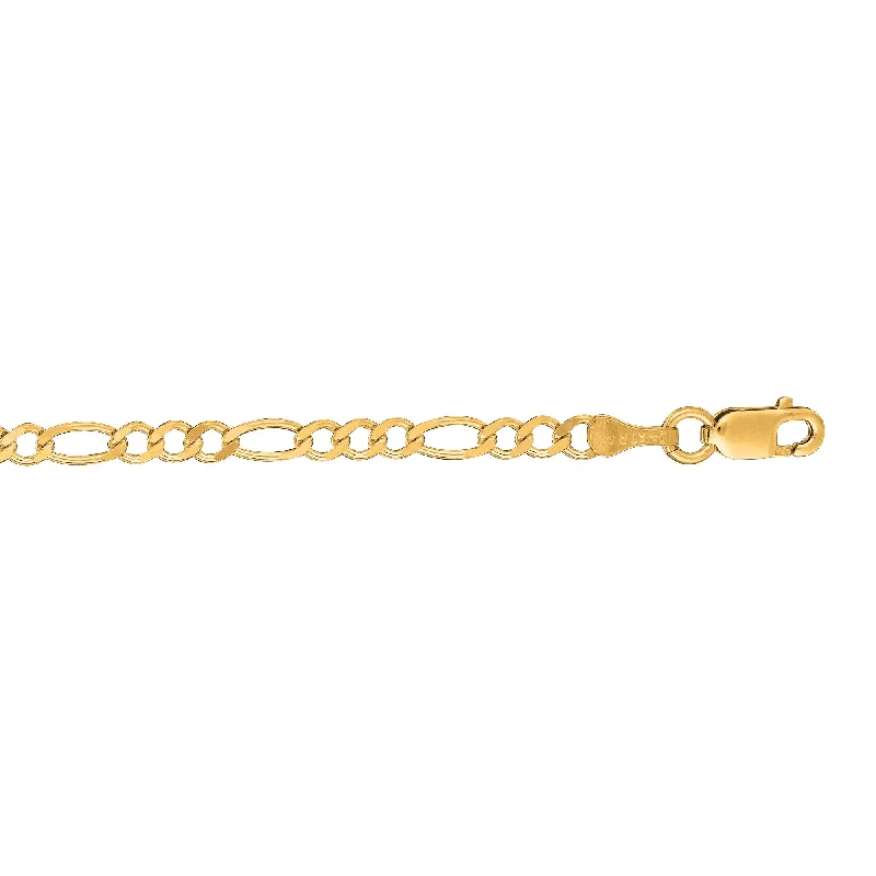 Elegant necklaces and pendants with gold chains for a chic, timeless appearance-14K Gold 3.1mm Figaro Chain