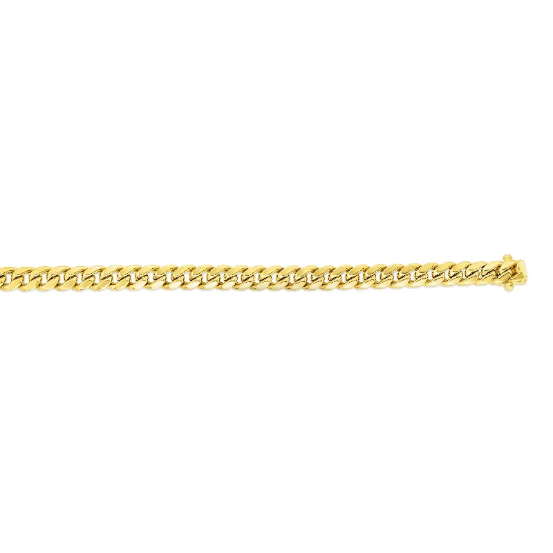 Layered necklaces and pendants for a trendy and fashionable stacked look-14K Gold 6.1mm Semi-Solid Classic Miami Cuban