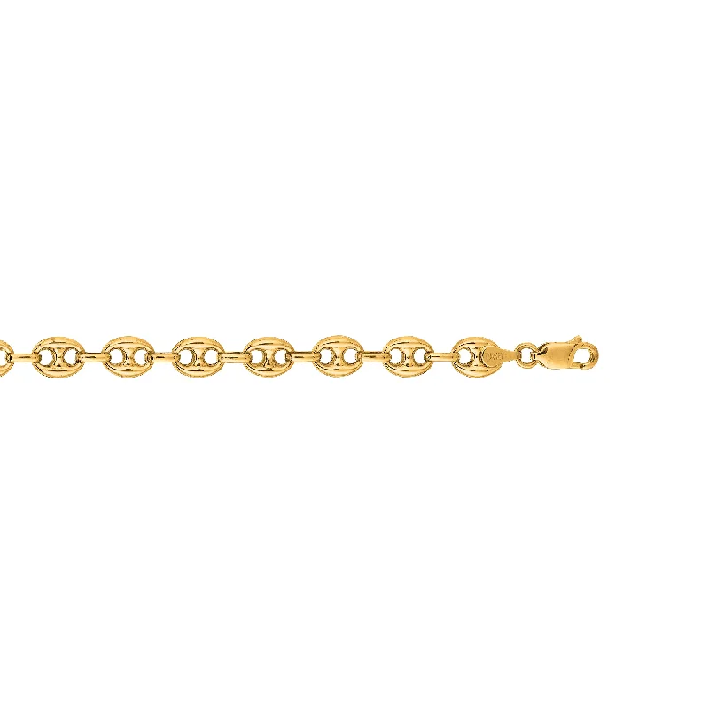 Beautiful necklaces and pendants with layered chains for a fashionable, chic look-14K Gold 9mm Puffed mariner Chain