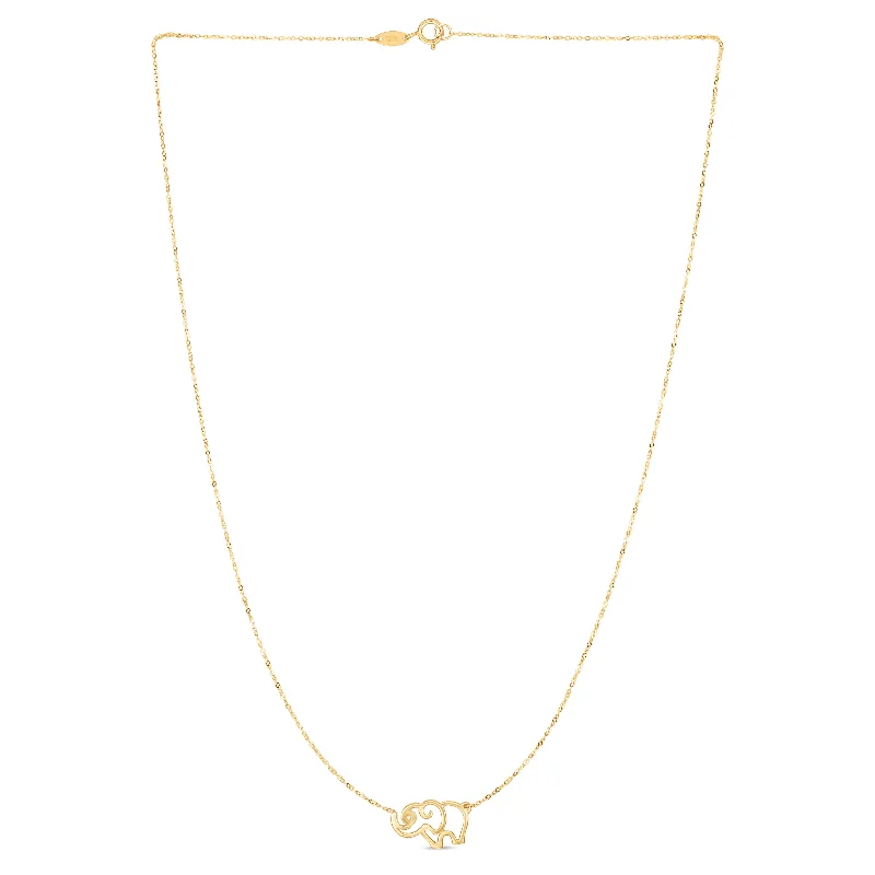 Beautiful necklaces and pendants with layered chains for a fashionable, chic look-14K Gold Elephant Necklace