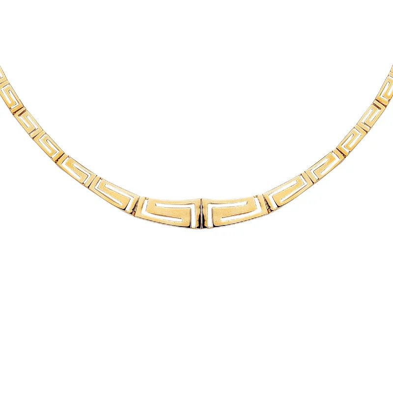 Simple necklaces and pendants with bar pendants for a sleek modern design-14K Gold Greek Key Necklace