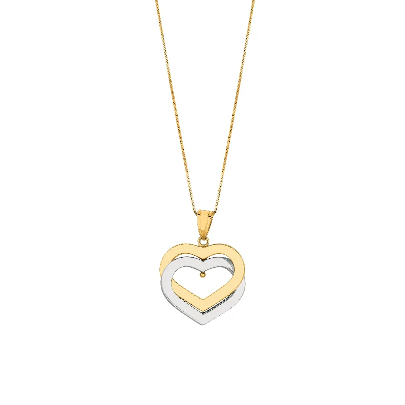 Trendy necklaces and pendants with statement pieces for a bold fashion statement-14K Gold Polished Interlocking Hearts Necklace