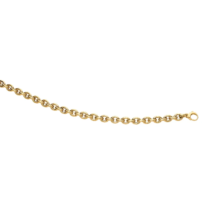 Necklaces and pendants with infinity love symbols for an eternal, romantic gesture-14K Gold Polished Oval Cable Link Chain