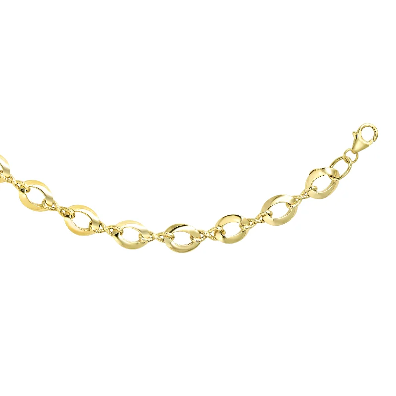 Stunning necklaces and pendants with chakra stones for healing and balance-14K Gold Polished Oval Link Chain