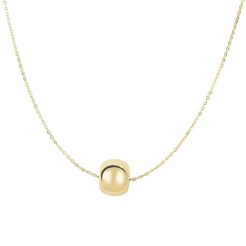 Unique necklaces and pendants with custom birthstone arrangements for personalization-14K Gold Polished Rondel Necklace