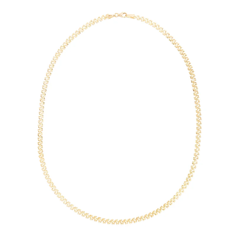 Best necklaces and pendants with personalized coordinates for a special keepsake-14K Gold Textured Fancy Chain