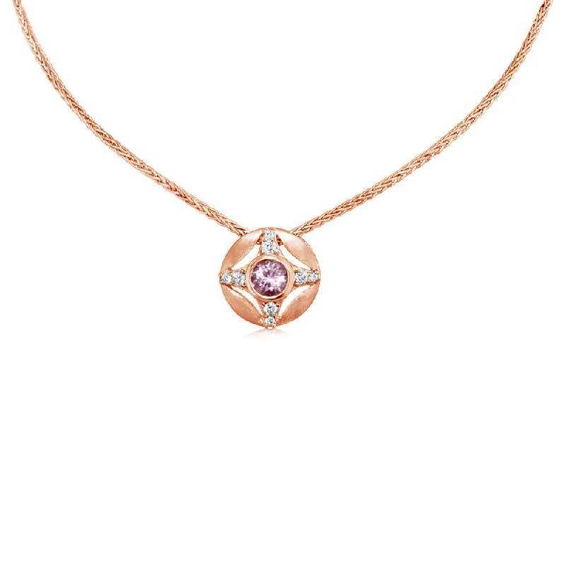 Necklaces and pendants with ocean-inspired designs for a refreshing, beachy feel-14K Rose Gold Lotus Garnet/Diamond Pendant