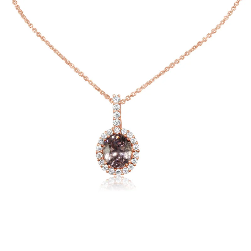 Personalized necklaces and pendants with name engravings for a custom touch-14K Rose Gold Lotus Garnet/Diamond Pendant