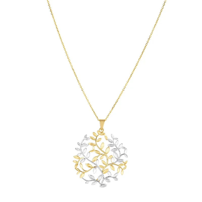 Necklaces and pendants with pearls for a classic and sophisticated touch-14K Two-tone Gold Tree of Life Necklace