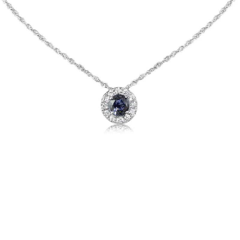 Beautiful necklaces and pendants with diamond-encrusted designs for maximum sparkle-14K White Gold Montana Sapphire/Diamond Pendant