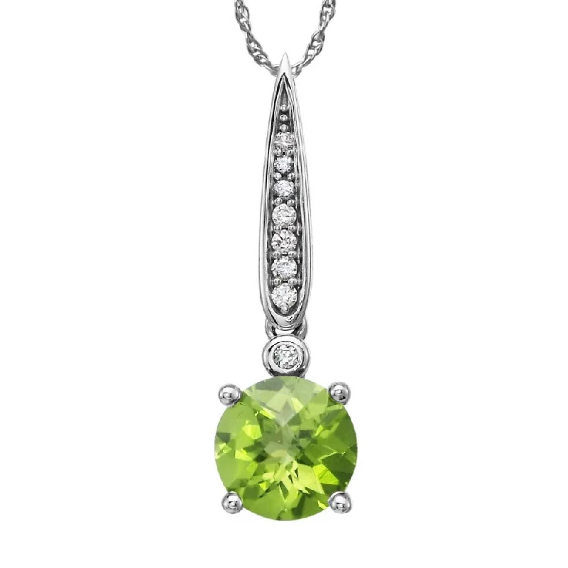 Best necklaces and pendants with infinity hearts for a romantic, eternal symbol-14K White Gold Peridot/Diamond Pendant