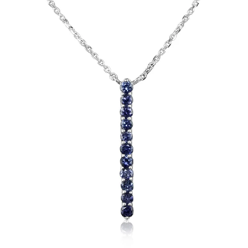 Best necklaces and pendants with intertwined designs for a symbol of unity-14K White Gold Sapphire Neckpiece