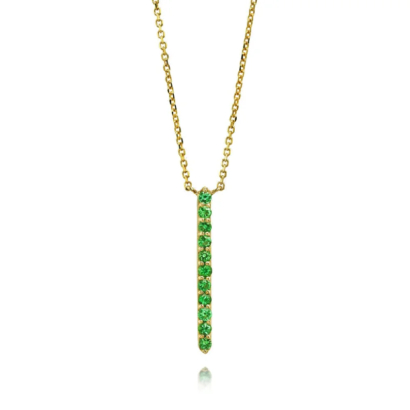 Beautiful necklaces and pendants with natural stones for an earthy, organic vibe-14K Yellow Gold Emerald Neckpiece