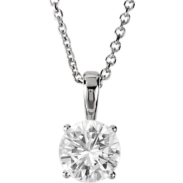 Unique necklaces and pendants with artistic shapes for a creative, one-of-a-kind design-14KT Gold 1.00 CT Diamond Solitaire Necklace