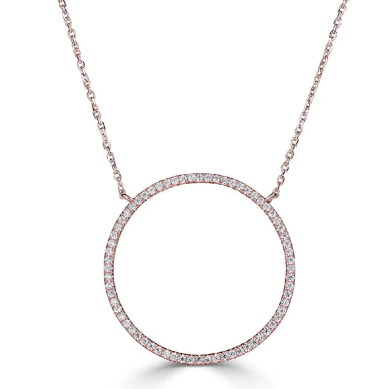 Best necklaces and pendants with art deco elements for a vintage, glamorous design-Emilique 14KT Gold 1/4 CTW Diamond Open Circle Necklace