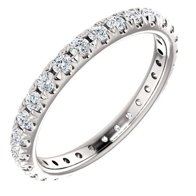 Best necklaces and pendants with black diamonds for an edgy, bold statement-14KT Gold 7/8 CTW Diamond French-Set Eternity Band