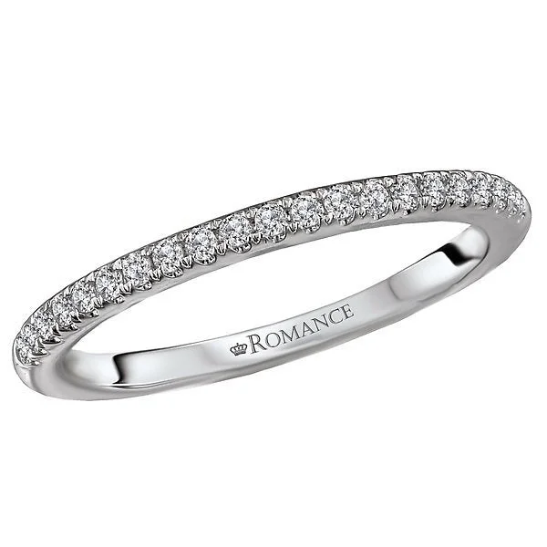 Necklaces and pendants with leaf-shaped designs for an earthy, organic feel-14KT WHITE GOLD 1/6 CTW 21 STONE DIAMOND WEDDING BAND