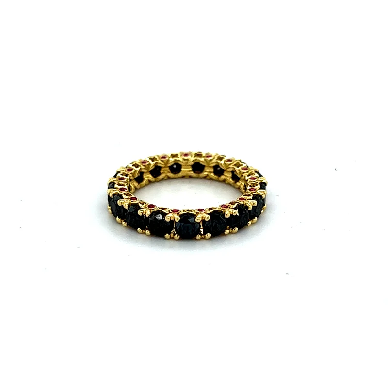 Best necklaces and pendants with gemstone clusters for a bold and colorful effect-18kt Green Gold Rose-cut Black Diamond Eternity Band 3.5mm