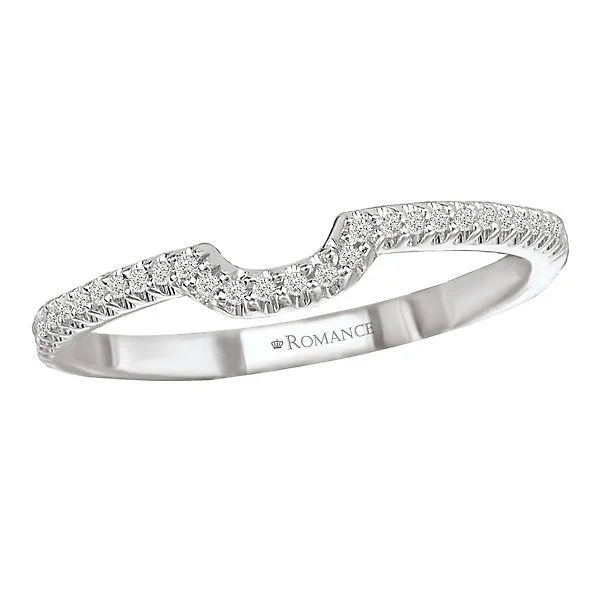 Necklaces and pendants with matching rings for a coordinated set of jewelry-14KT WHITE GOLD 0.09 CTW DIAMOND NOTCHED BAND