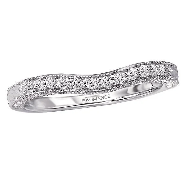 Unique necklaces and pendants with tree of life motifs for nature-inspired elegance-14KT WHITE GOLD 1/7 CTW DIAMOND 12 STONE VINTAGE BAND