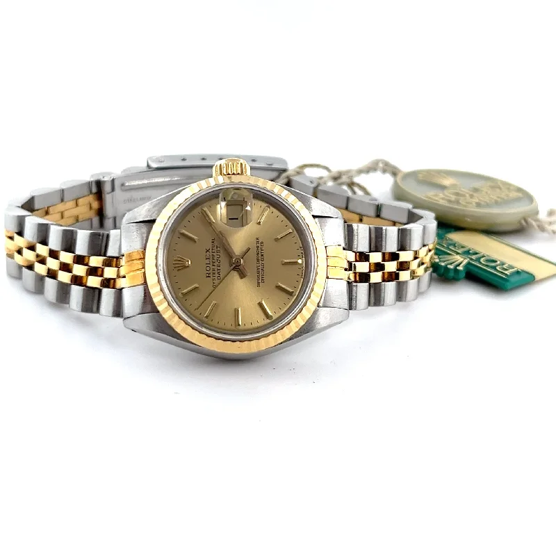 Best necklaces and pendants for weddings with matching designs for bride and groom-1981 26mm Two-Tone Rolex Datejust Ref 6917 Complete