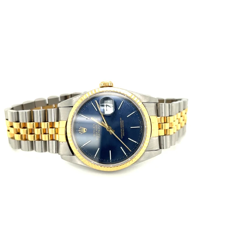 Beautiful necklaces and pendants with natural stones for an earthy, organic vibe-1989 Rolex Datejust 36 Blue