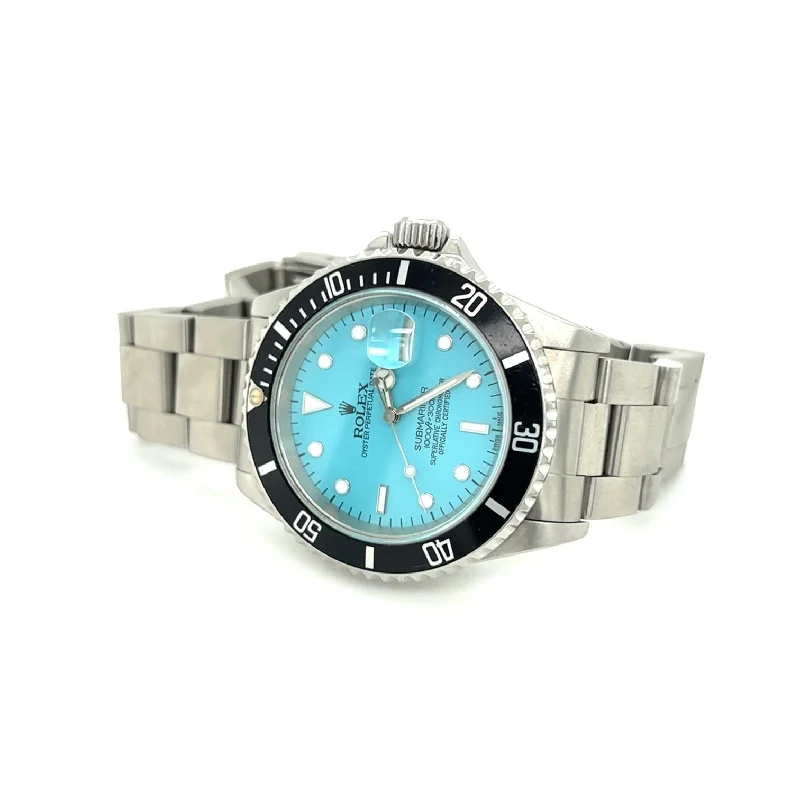 Simple necklaces and pendants with tiny charms for a delicate and casual vibe-1999 Rolex Submariner ref 16610 Turquoise