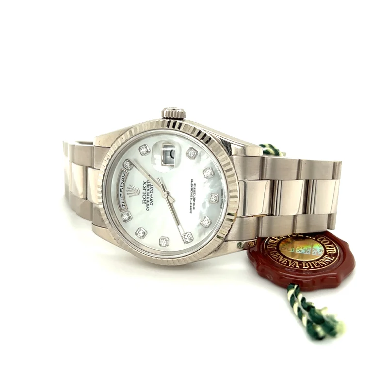 Best necklaces and pendants with vintage coin pendants for a unique accessory-2000 Rolex Day Date MOP Diamond Complete