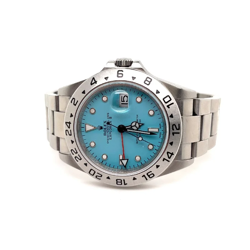 Personalized necklaces and pendants with initials for a customized and meaningful gift-2007-2008 Rolex Explorer II 40mm Turquoise