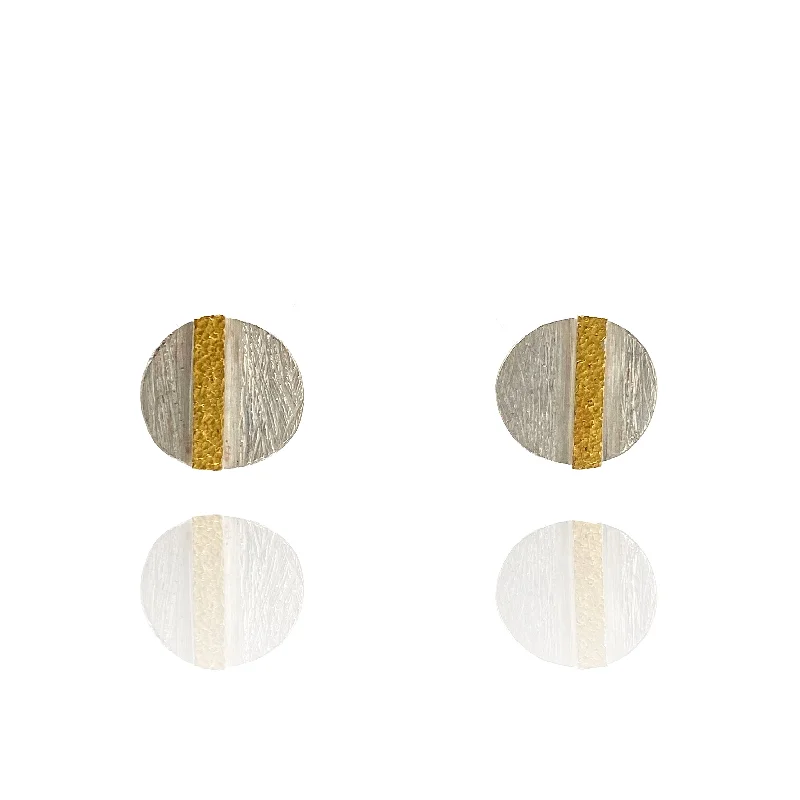 Lightweight Drop Earrings for All Day -22k Gold and Sterling Silver Stud Earrings