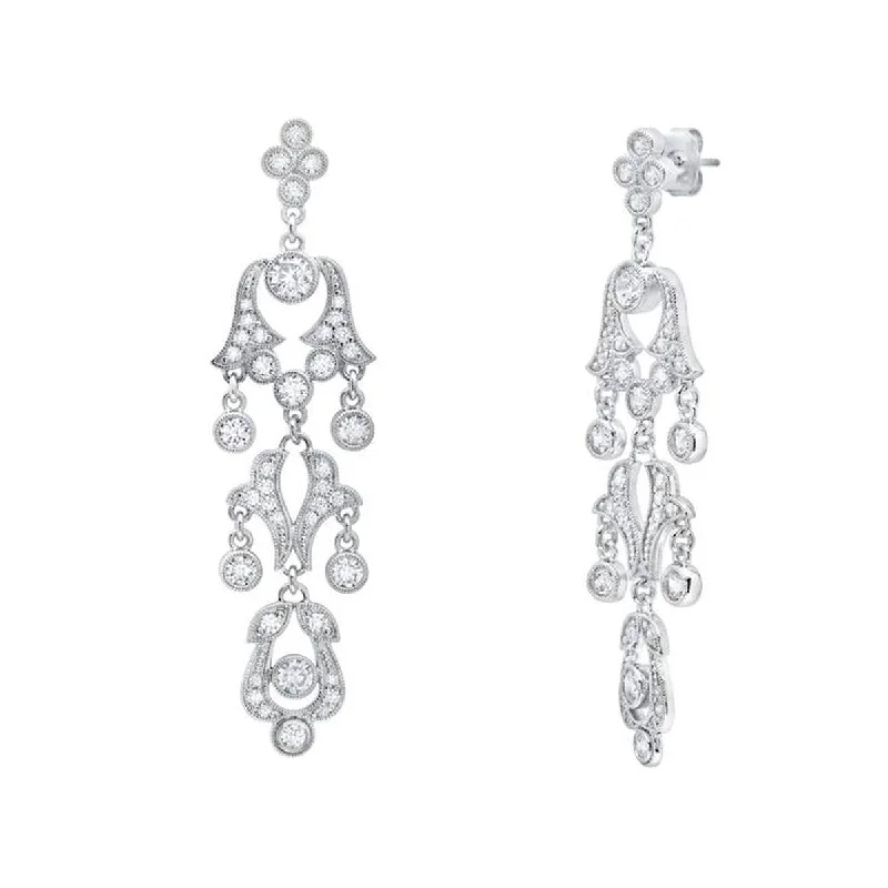 Indian Drop Earrings with Intricacy -Andrew Prince by Crislu Chandelier Earrings