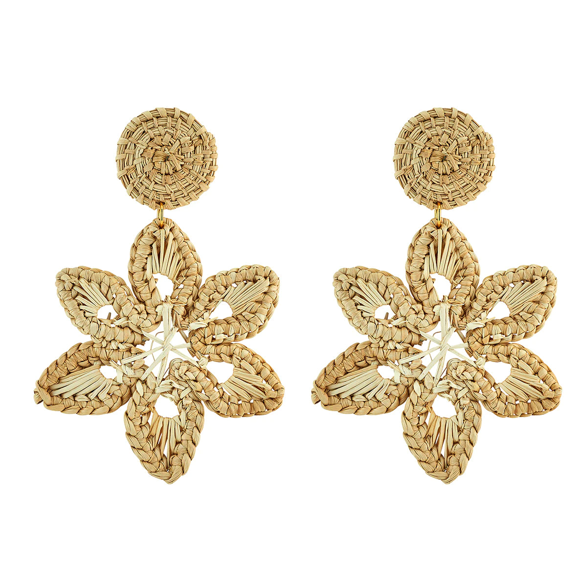 Drop Earrings with Textured Surface -ASHA Rattan Celine Earrings