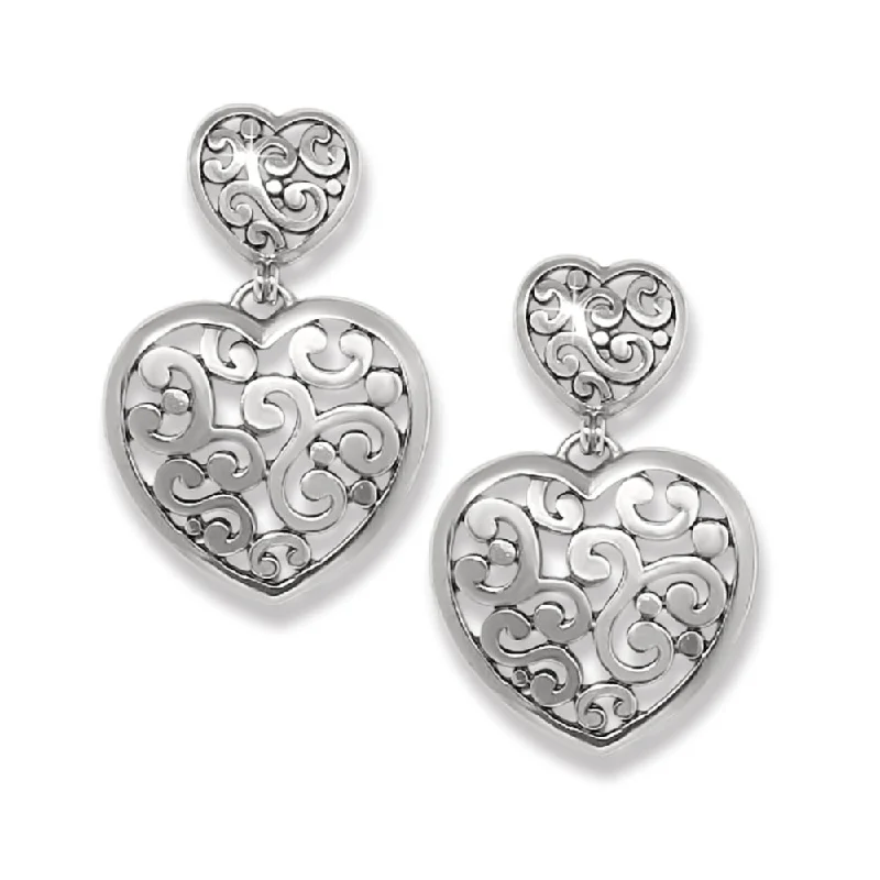 Star Shaped Drop Earrings for Charm -Brighton Contempo Heart Double Post Drop Earrings