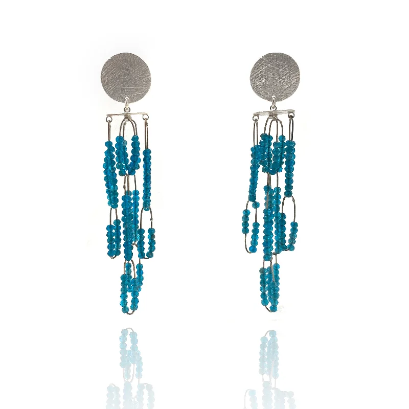 Drop Earrings for Work Attire -Cascading Apatite Earrings