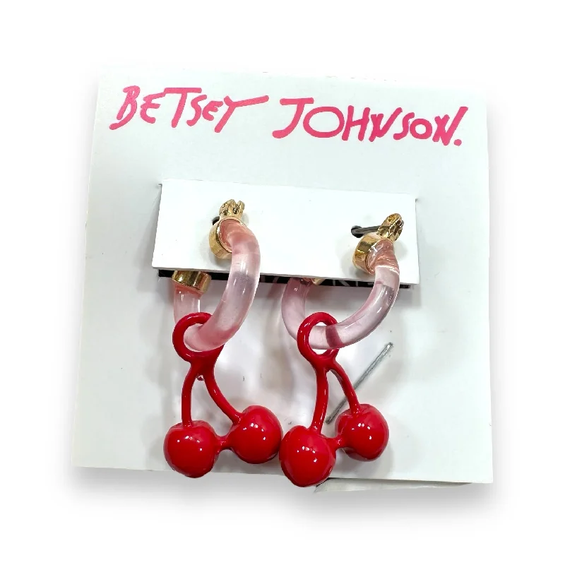 Drop Earrings with Floral Motifs -Cherry Earrings Dangle/drop By Betsey Johnson