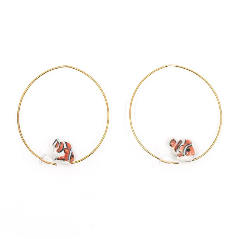 Indian Drop Earrings with Intricacy -Clownfish Hoop Earrings