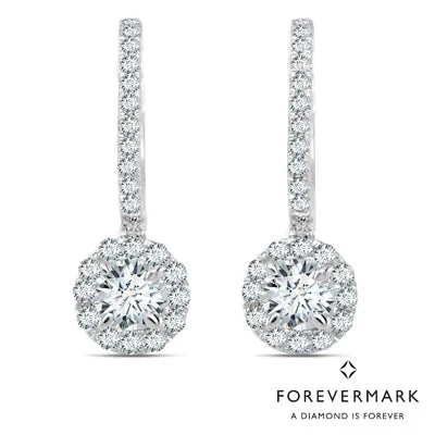 Round Drop Earrings for Classic -Forevermark Center of my Universe Diamond Earrings in 18kt White Gold (7/8ct tw)