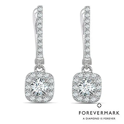 Square Drop Earrings for Modern -Forevermark Center of My Universe Diamond Earrings in 18kt White Gold (7/8ct tw)