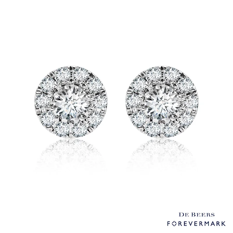 Triangular Drop Earrings for Edge -Forevermark Center of My Universe Diamond Halo Earrings in 18kt White Gold (5/8ct tw)