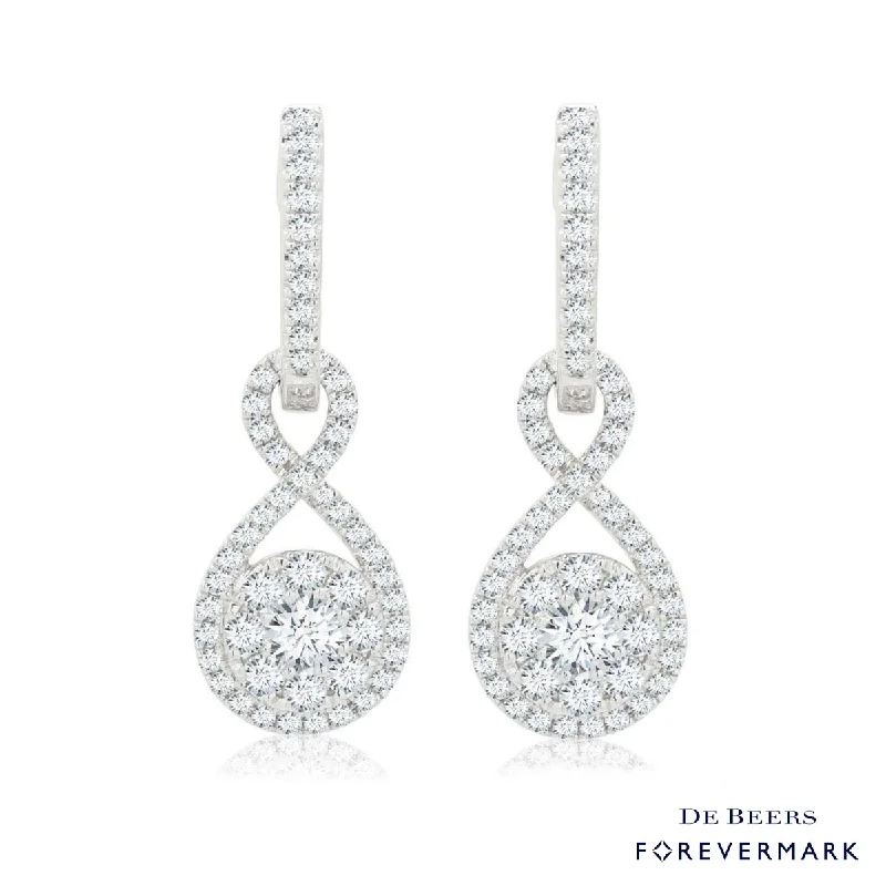 Drop Earrings with Knot Designs -Forevermark Diamond Earrings in 18kt White Gold (1 1/7ct tw)