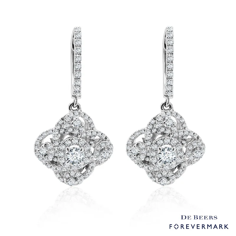 Gemstone and Diamond Drop Earrings for Opulence -Forevermark Diamond Earrings in 18kt White Gold (1ct tw)