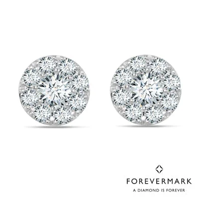 Geometric Drop Earrings for Trend -Forevermark Eternal Collection Diamond Halo Earrings in 18kt White Gold (1 1/3ct tw)